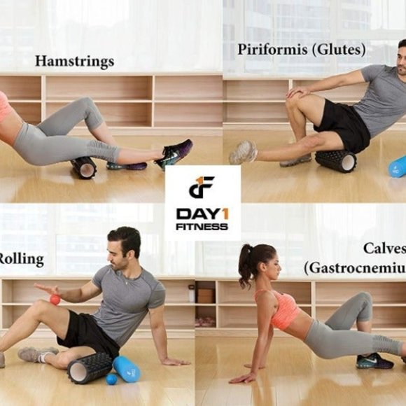 Day 1 Fitness 13" Black Massage Roller - Picture 4 of 5